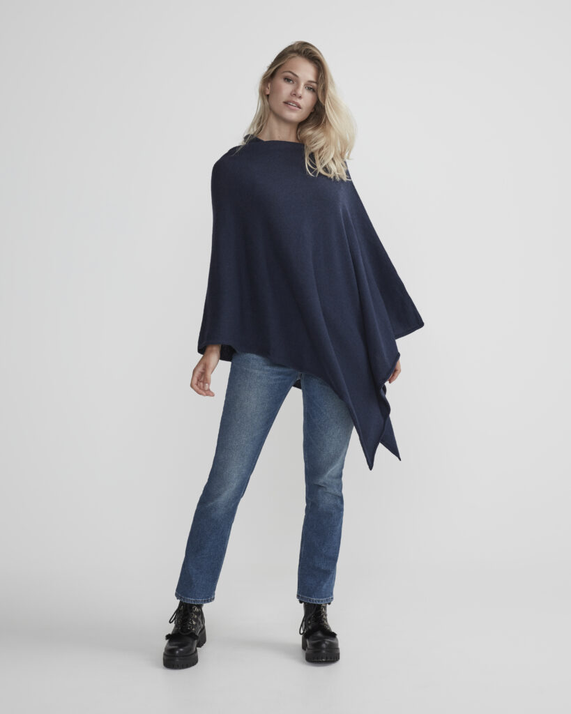 Sofie‑poncho - Laivastonsininen, Yksi koko