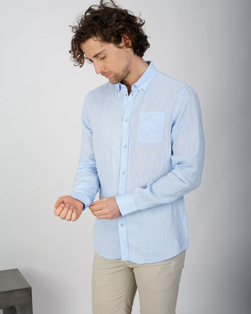 PelleP Linen Shirt - Sky Blue, XXL