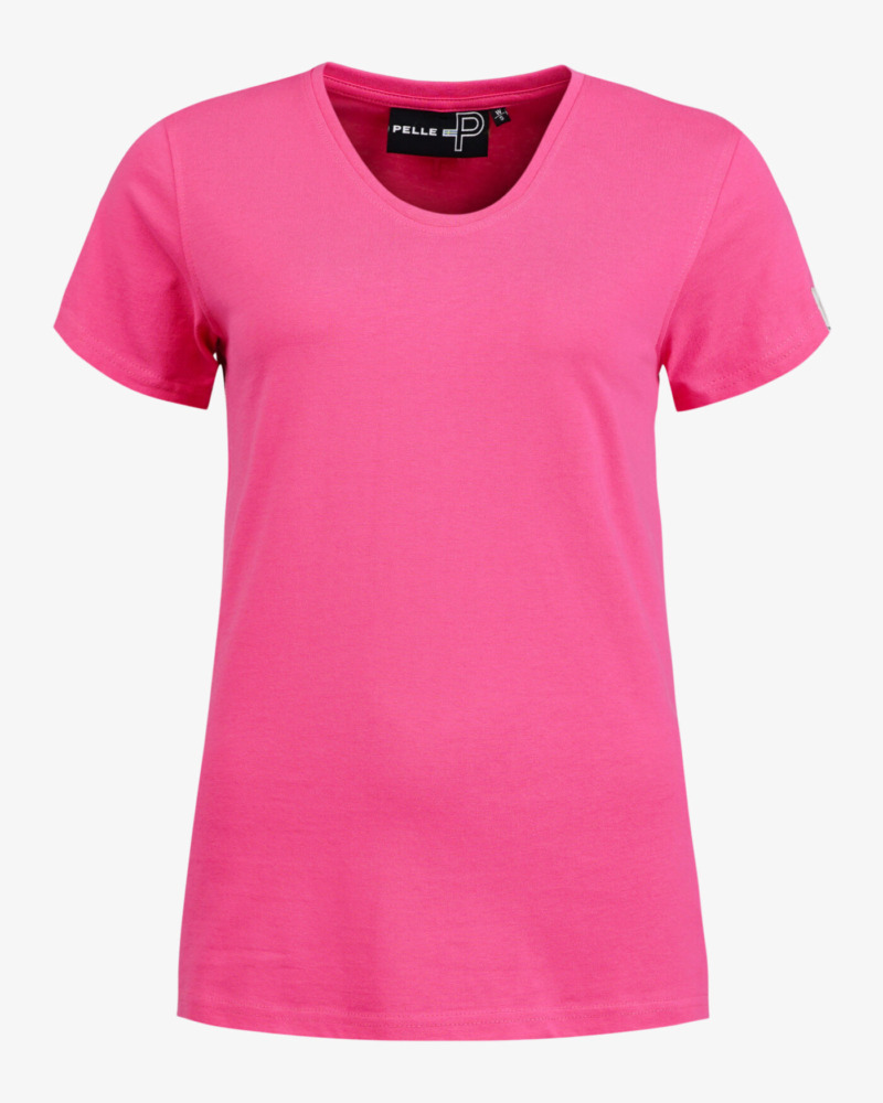 PelleP Naisten Badge‑T‑paita - Fandango Pink, L