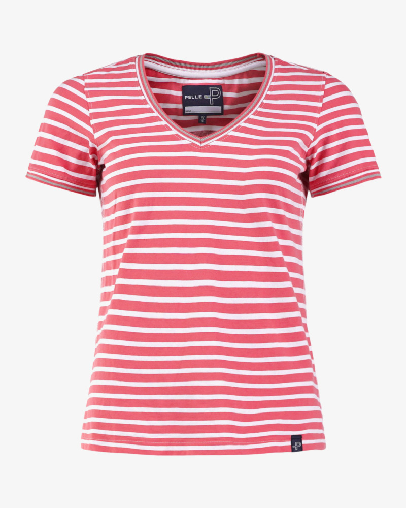 PelleP Classic Stripe T-paita - rasberry, XS