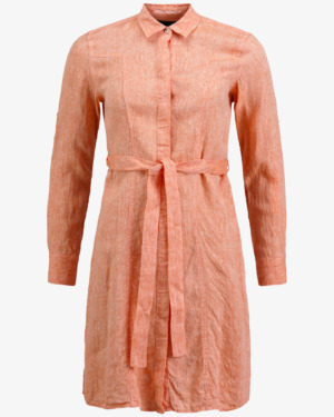 W Linen Long Shirt - Carrot, XS