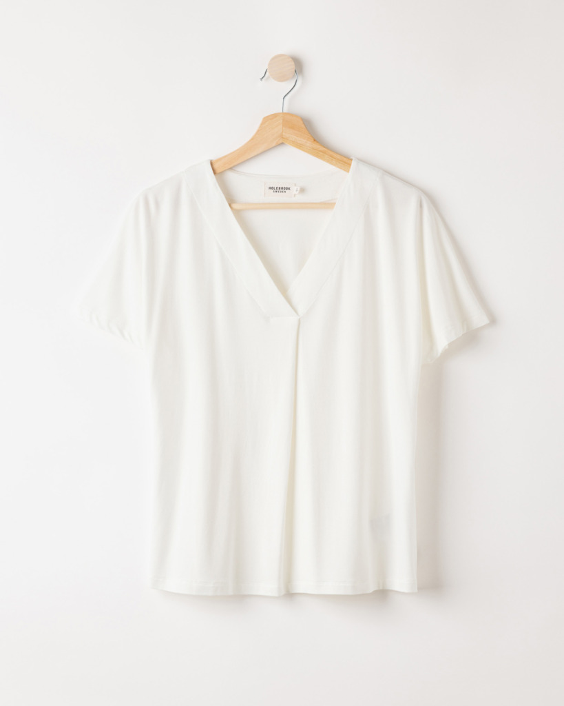 Esther V-Neck Top - Off white, XXL