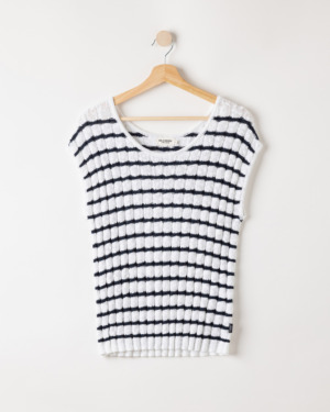 Juni Neule - White/navy, L