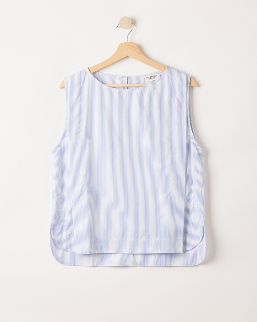 Micaela Top - White/Light Blue, M