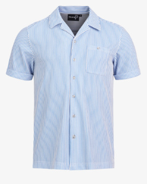 Brassie Camp Collar Paita - Blue Poppy Stripe, S