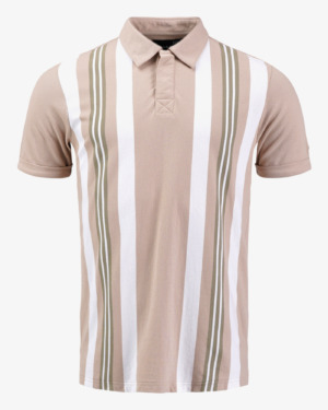 Yawl Polo - beige oak stripe, XL