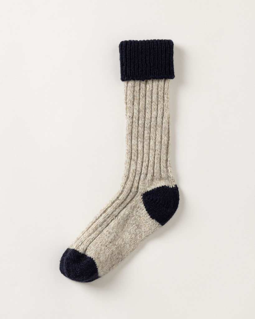 Brommö‑neulesukat - khaki/navy, 36/40