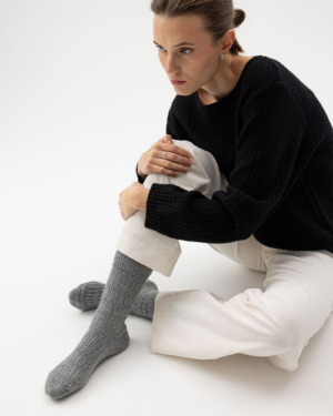 Sjövik-sukat - grey mel, 36/40