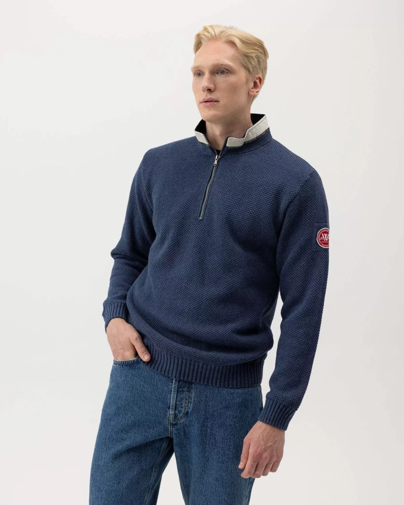 Miesten tuulepitävä puuvillaneule Classic - chambray, M