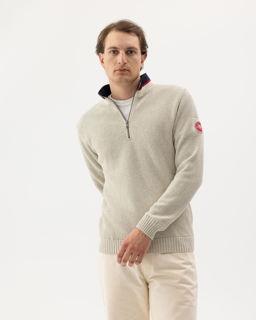 Miesten tuulepitävä puuvillaneule Classic - off white mel, M