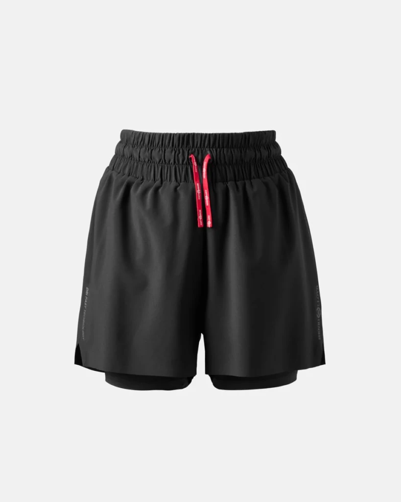Naisten Zeroweight 2-in-1 shortsit - Musta, XL