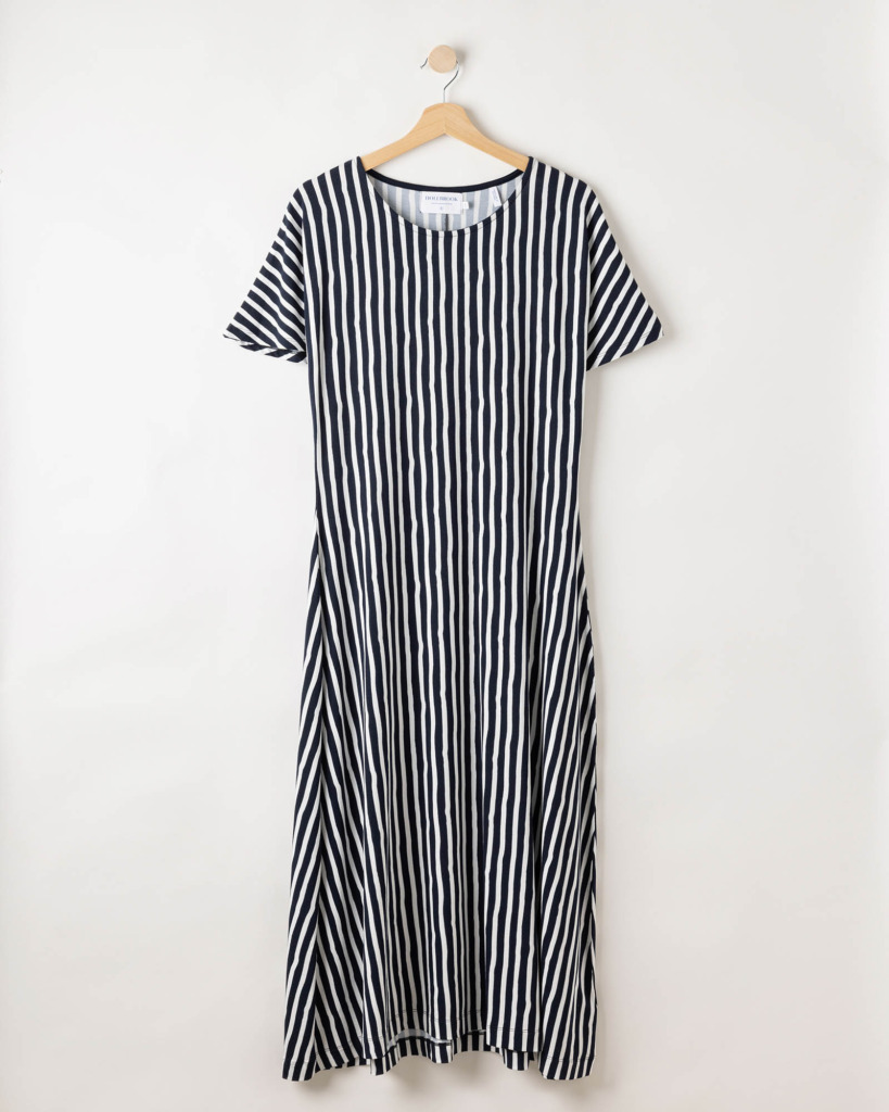 Holebrook Ellen Capsleeve Mekko - Navy/Off White, XS