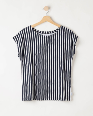 Ellen Capsleeve - Navy/Off White, XS