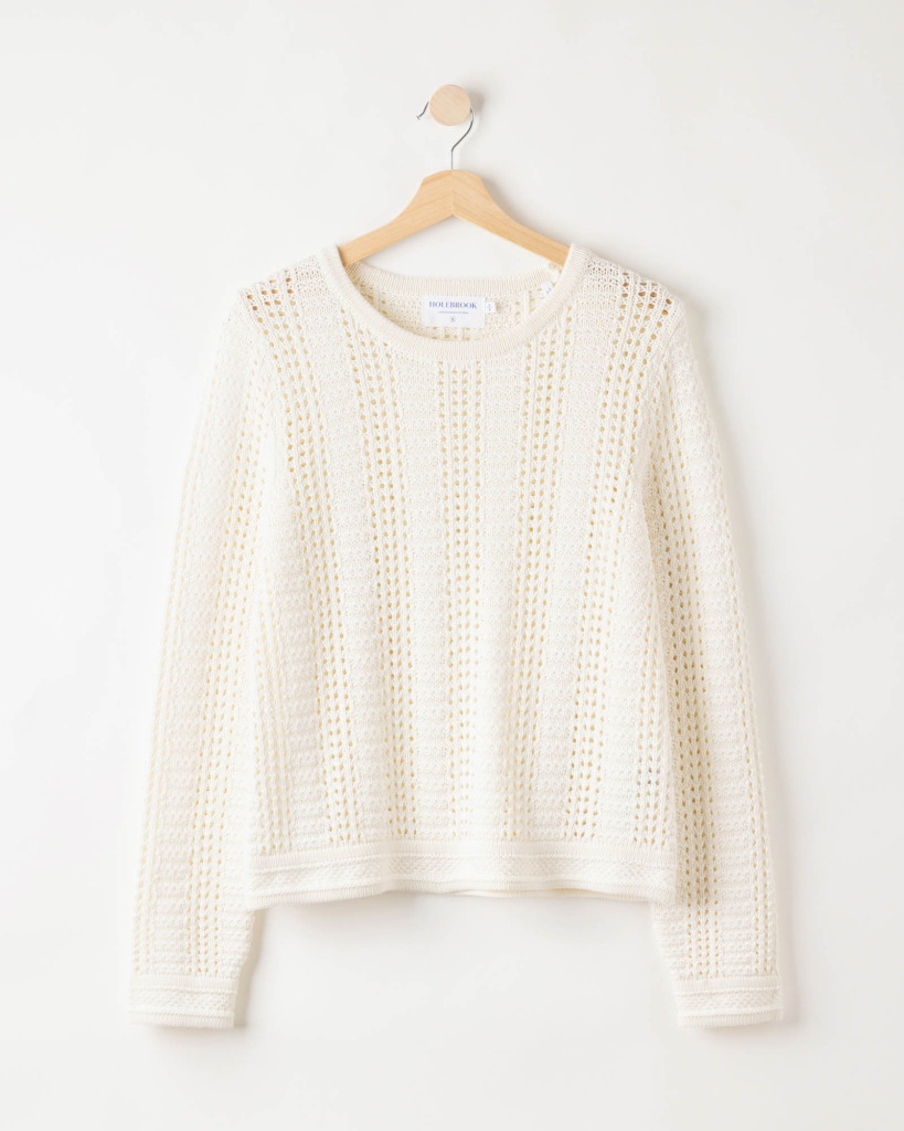 Holebrook Heidi Crew -neulepusero - Off white, XL