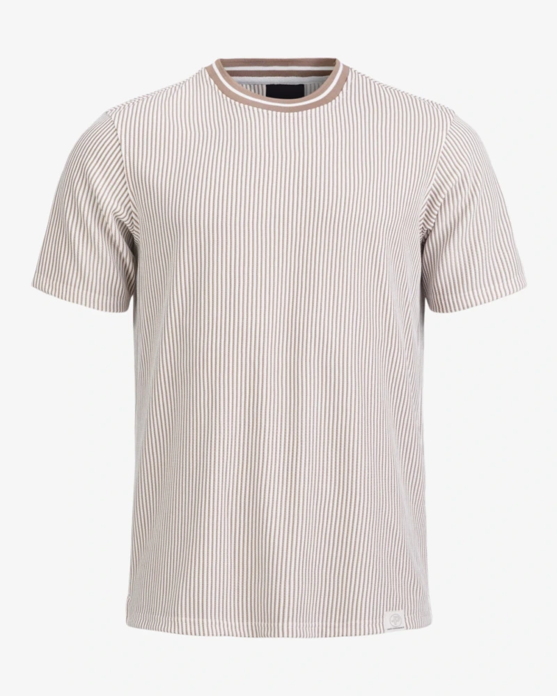 PelleP Brassie Tee - beige oak stripe, XXL