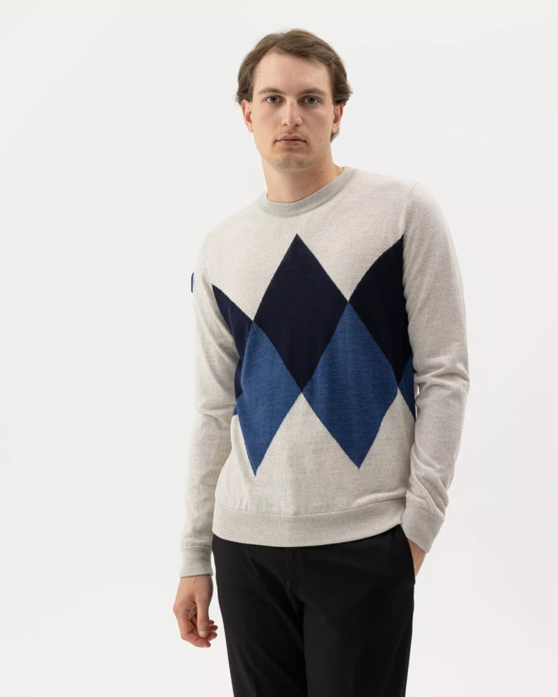 Jesper Crew WP - light grey multi, M