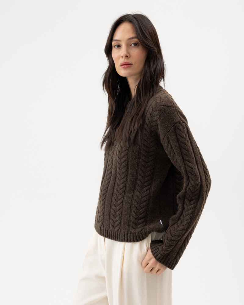 Holebrook Sviiter Alexia Crew - brown mel, M